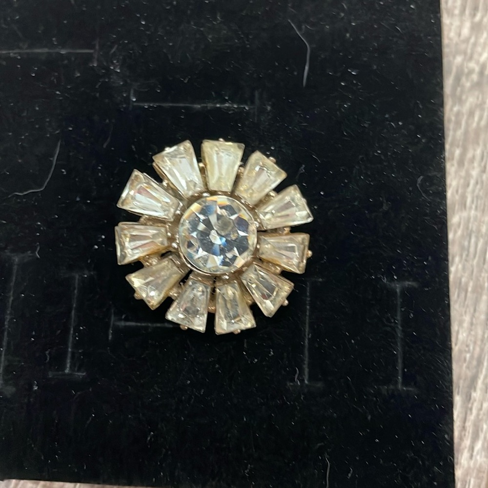Vintage Clear Rhinestone Brooch
